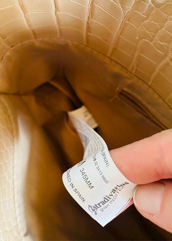 Stradivarius Bej Yılan Desenli Deri Kadın Çanta - Görsel 4