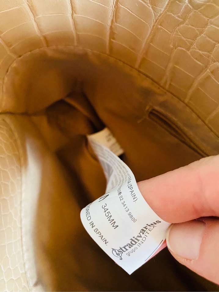 Stradivarius Bej Yılan Desenli Deri Kadın Çanta - Görsel 4