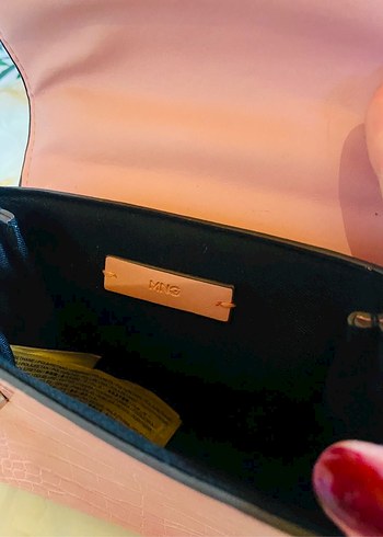 Mango Pembe Deri Yılan Desenli Kadın Çanta - Görsel 5