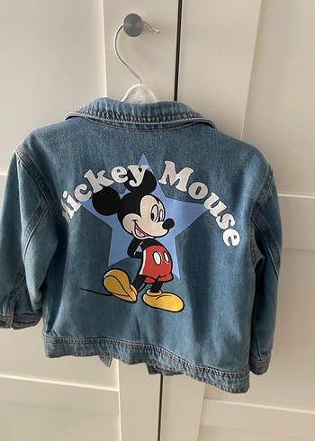 Mickey Erkek Çocuk Mavi Denim Düğmeli Ceket - Görsel 3