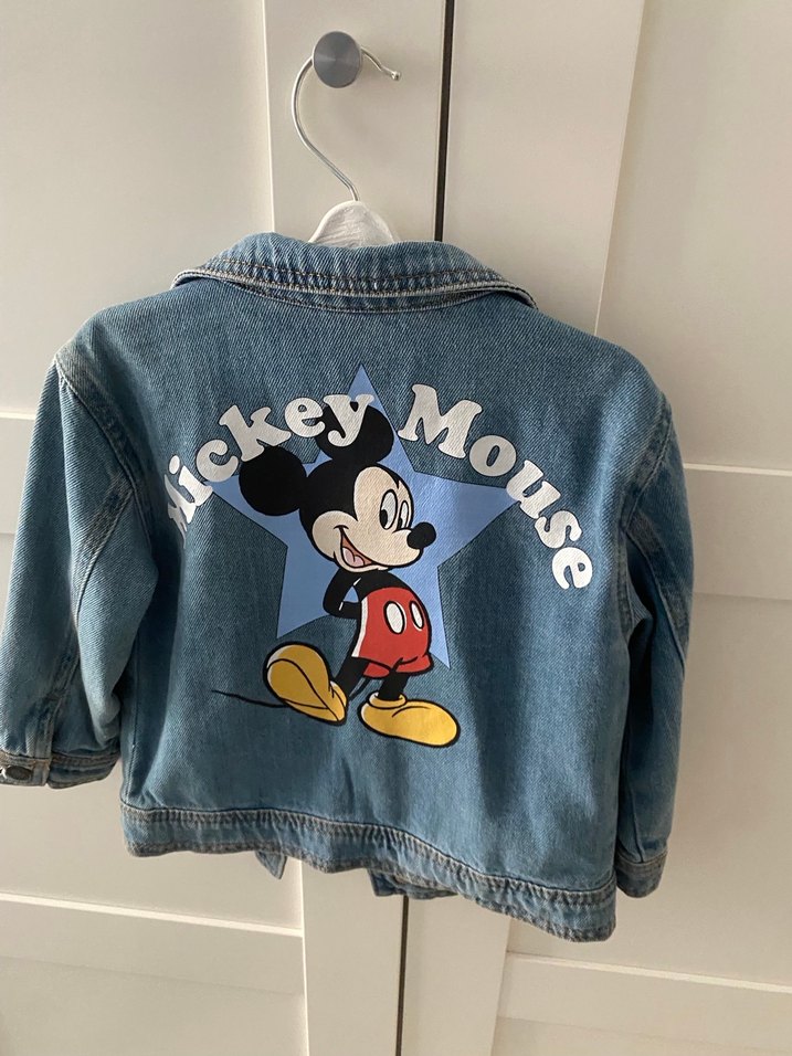 Mickey Erkek Çocuk Mavi Denim Düğmeli Ceket - Görsel 3