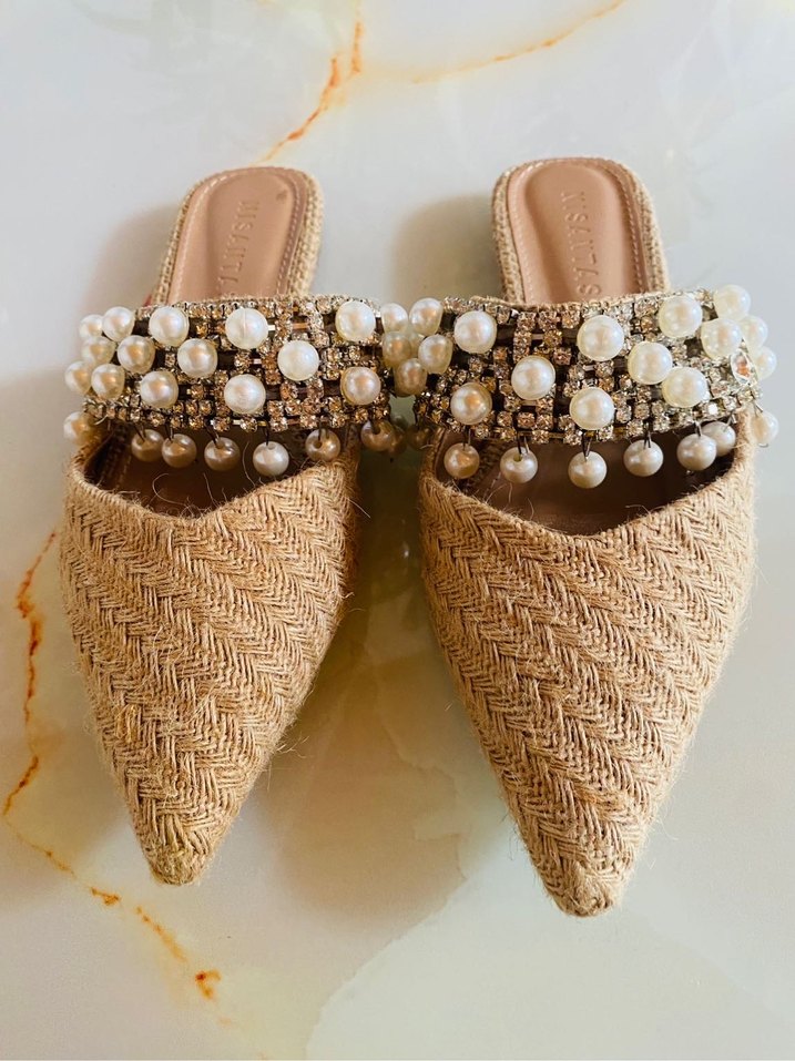 Boncuklu Bej Örgü Bohem Kadın Çanta - Görsel 4