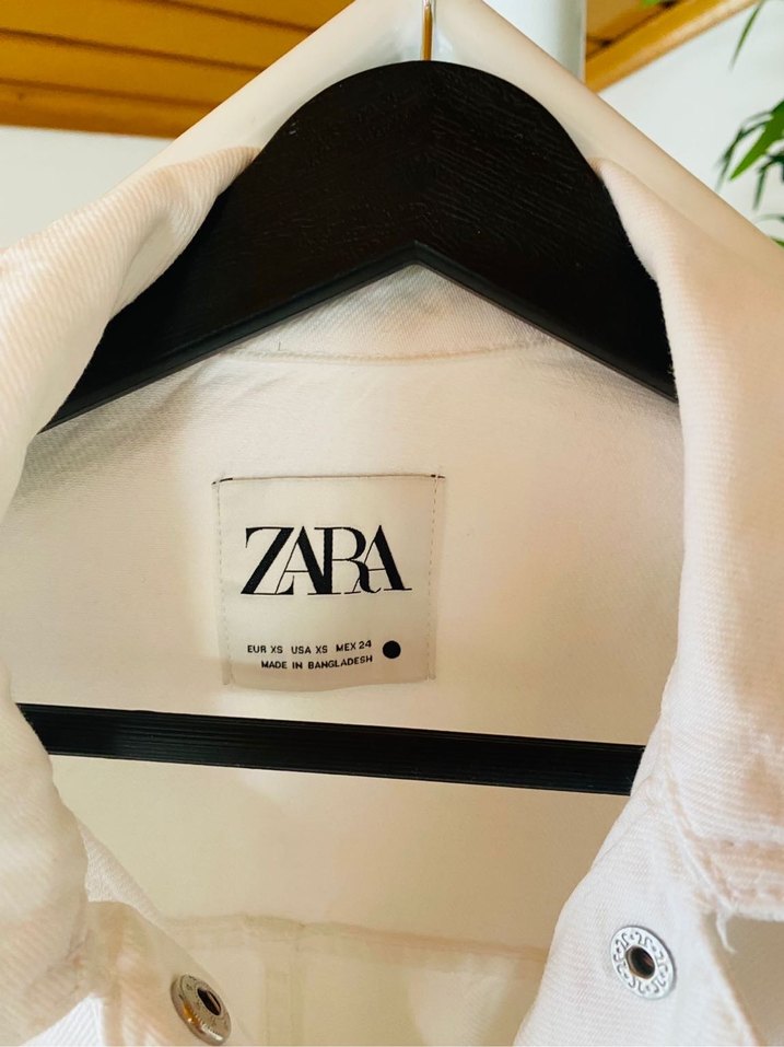Zara Beyaz Uzun Kollu  Gömlek çeket - Görsel 3