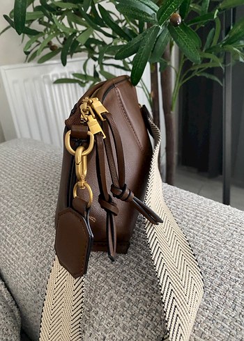 Zara Kahverengi Deri Kadın Çanta - Görsel 4