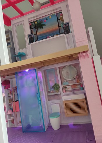 Pembe Barbie Bebek Evi Kaydıraklı Barbie Rüya evi - Görsel 6