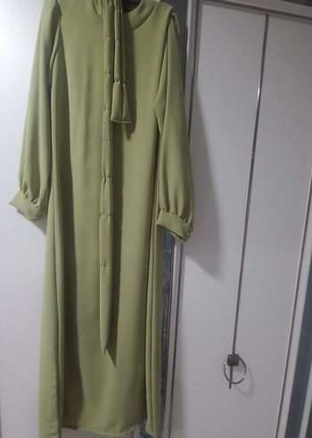 Drapeli Uzun Kol Kadın Elbise - Khaki