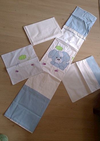 Bebekler için Nakışlı Beyaz pamuk nevresim - Görsel 5