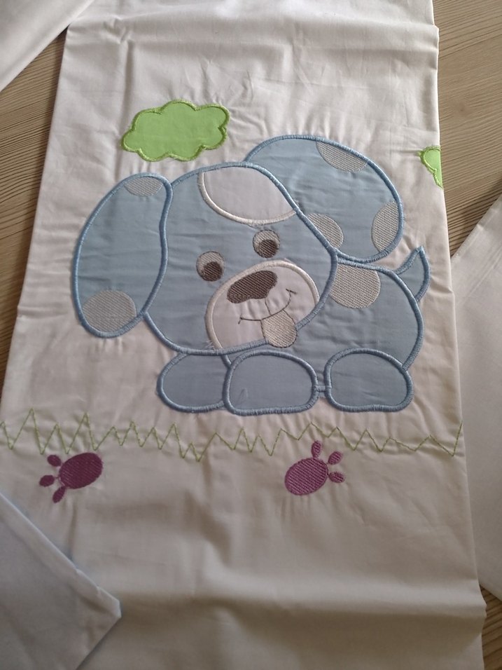 Bebekler için Nakışlı Beyaz pamuk nevresim - Görsel 3