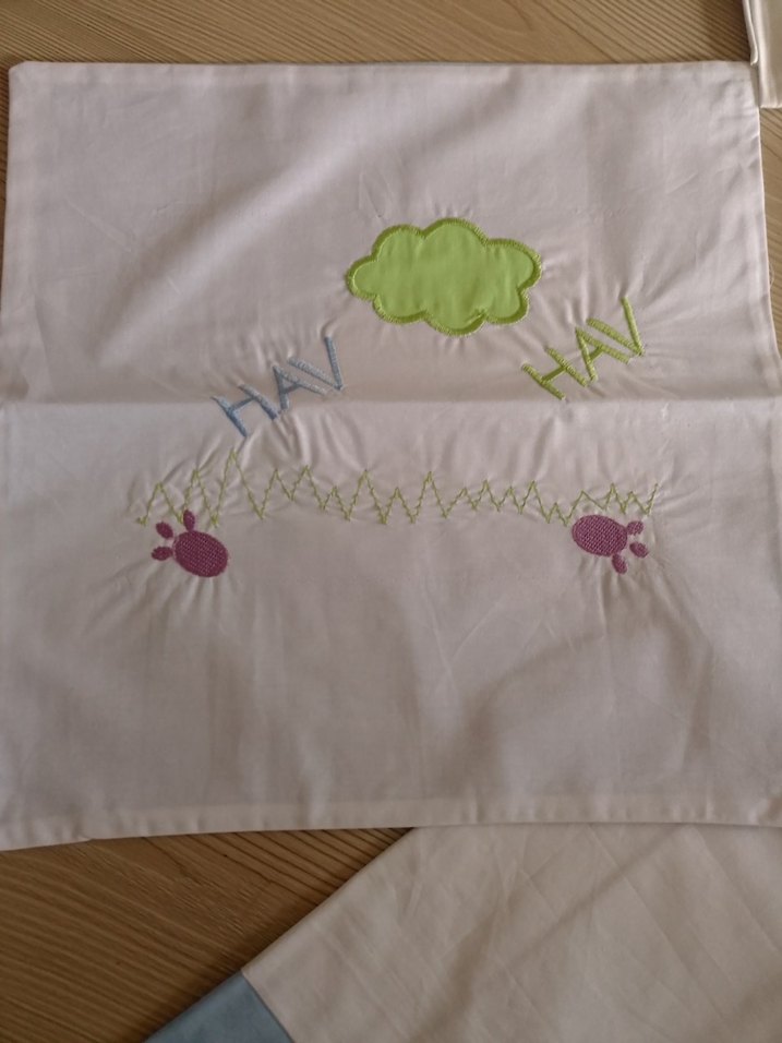 Bebekler için Nakışlı Beyaz pamuk nevresim - Görsel 4