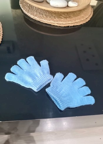 Mavi Örgü Çocuk Eldiveni - Görsel 2