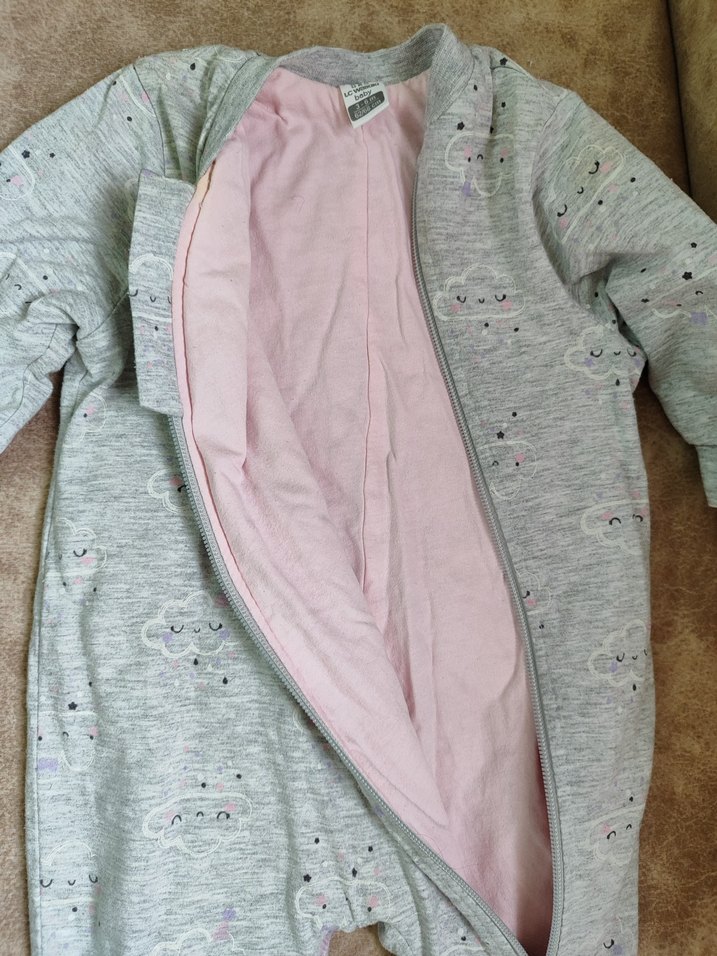 Gri Fermuarlı Kız Bebek Tulumu - Görsel 3