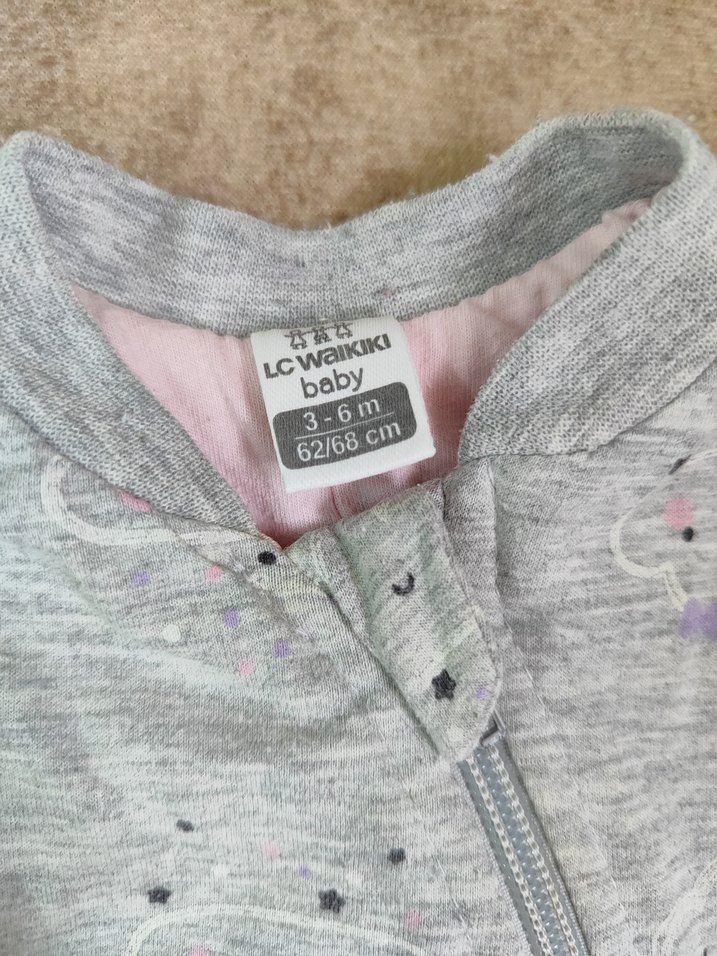 Gri Fermuarlı Kız Bebek Tulumu - Görsel 2