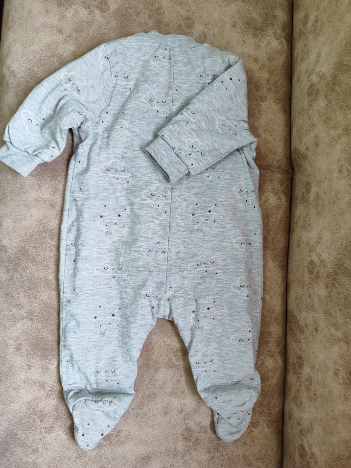 Gri Fermuarlı Kız Bebek Tulumu - Görsel 4