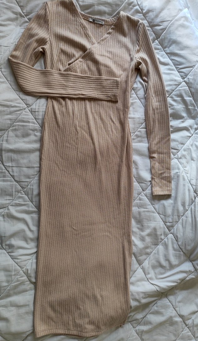 Bej Hamile Elbise - Görsel 3