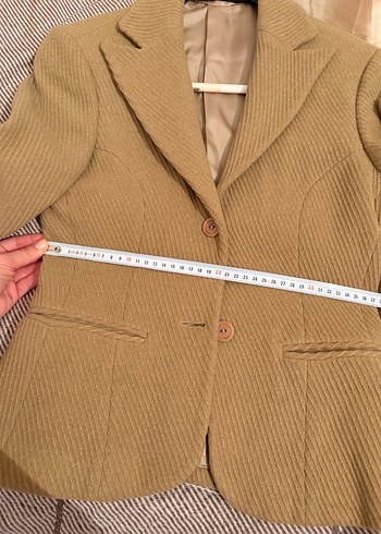36 Beden camel Renk Bej Yünlü Kadın Ceket
