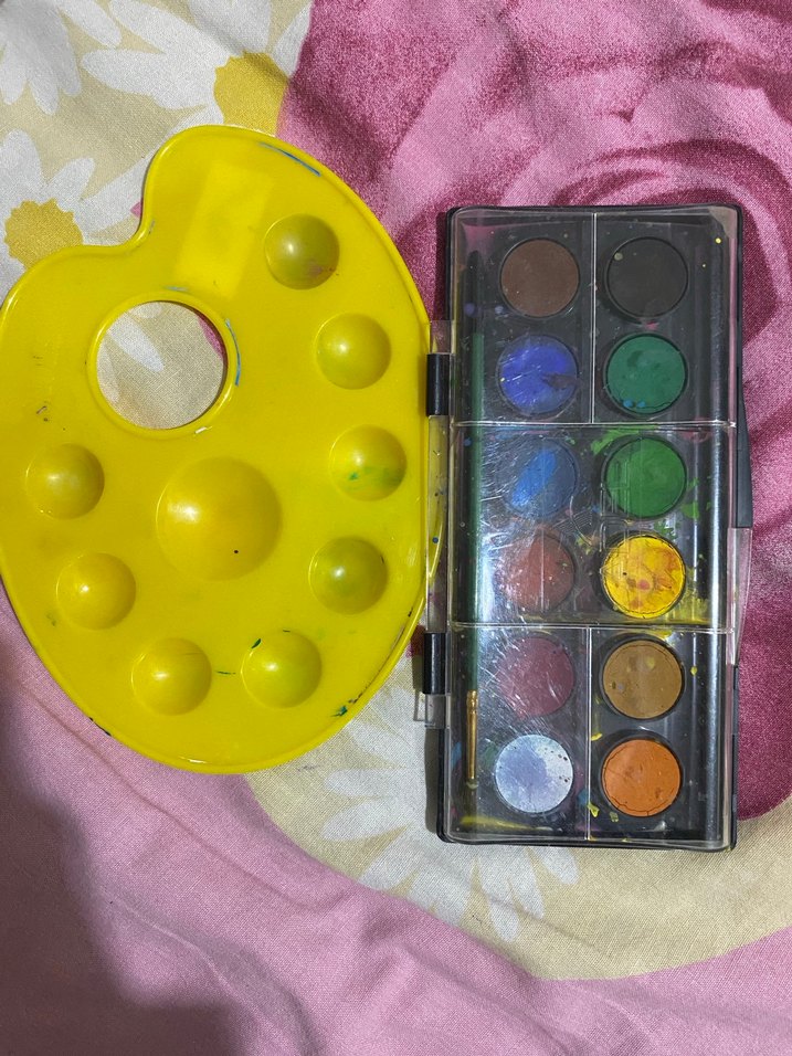 Çok Renkli Suluboya Boya Seti ve Palet - Görsel 2