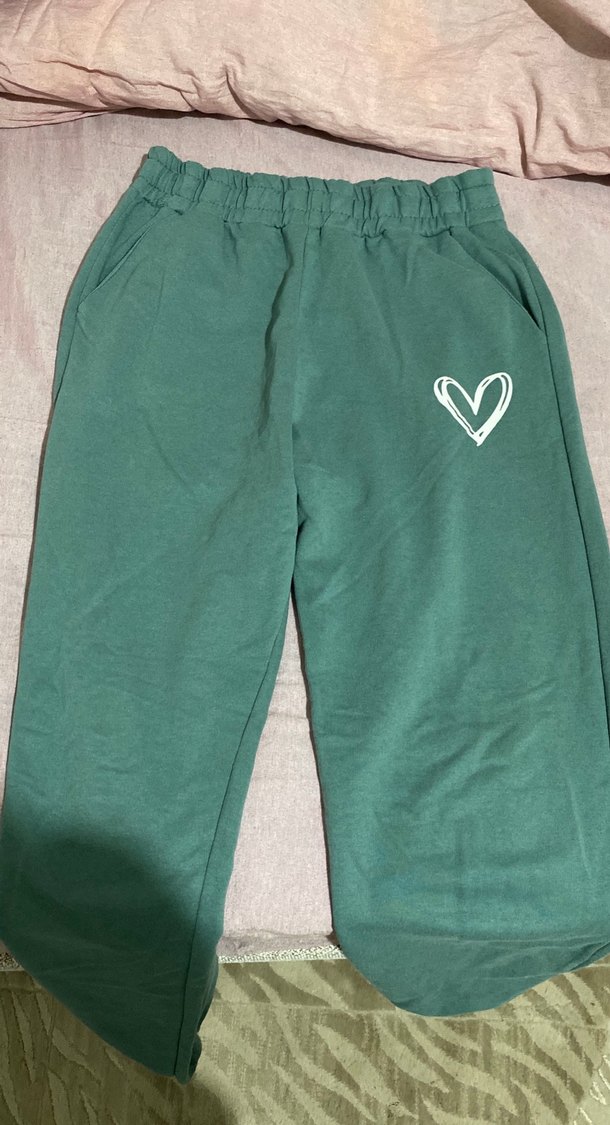 Kadın Koyu Yeşil Pamuklu Rahat Kesim Eşofman - Görsel 2