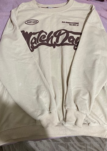 Bej Baskılı Kadın Sweatshirt - Görsel 2