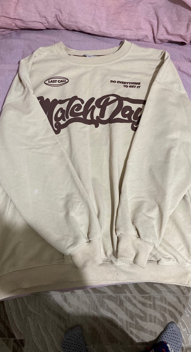 Bej Baskılı Kadın Sweatshirt - Görsel 2