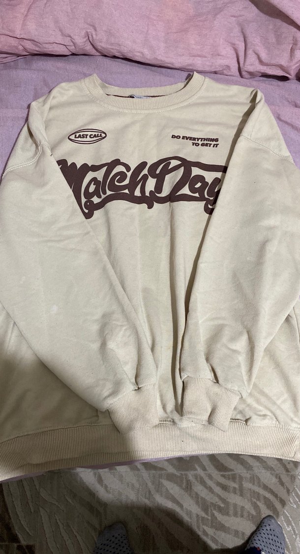 Bej Baskılı Kadın Sweatshirt - Görsel 3