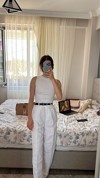 Zara Zara beyaz crop örme üst