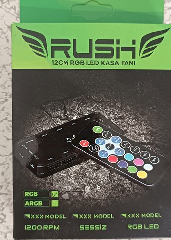 Rush 12cm RGB LED Kasa Fanı Uzaktan Kumandalı