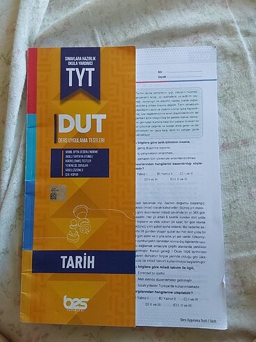 BES yayınları tyt tarih ders uygulama testleri 