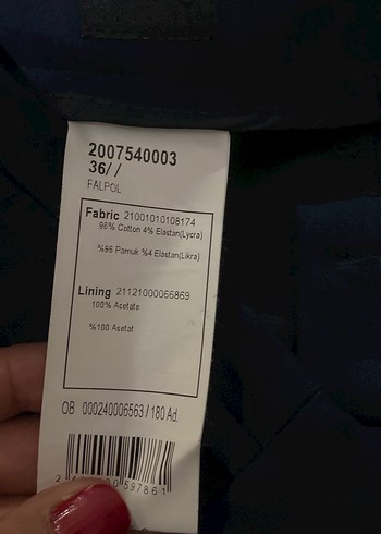 36 Beden Kadın Lacivert Denim Pantolon Fermuarlı