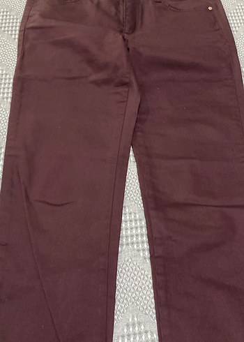 Bordo Kadın Midi Kumaş Pantolon