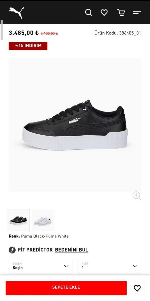 Puma Siyah Platform 38.5 numara - Görsel 5