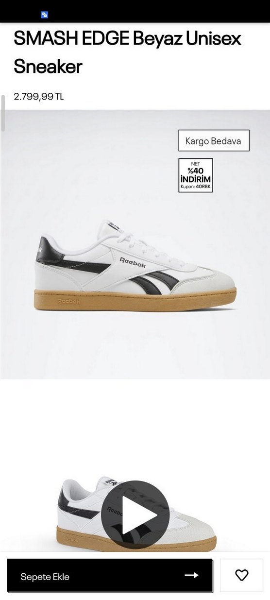 Beyaz Reebok Kadın Spor Ayakkabı - Görsel 4