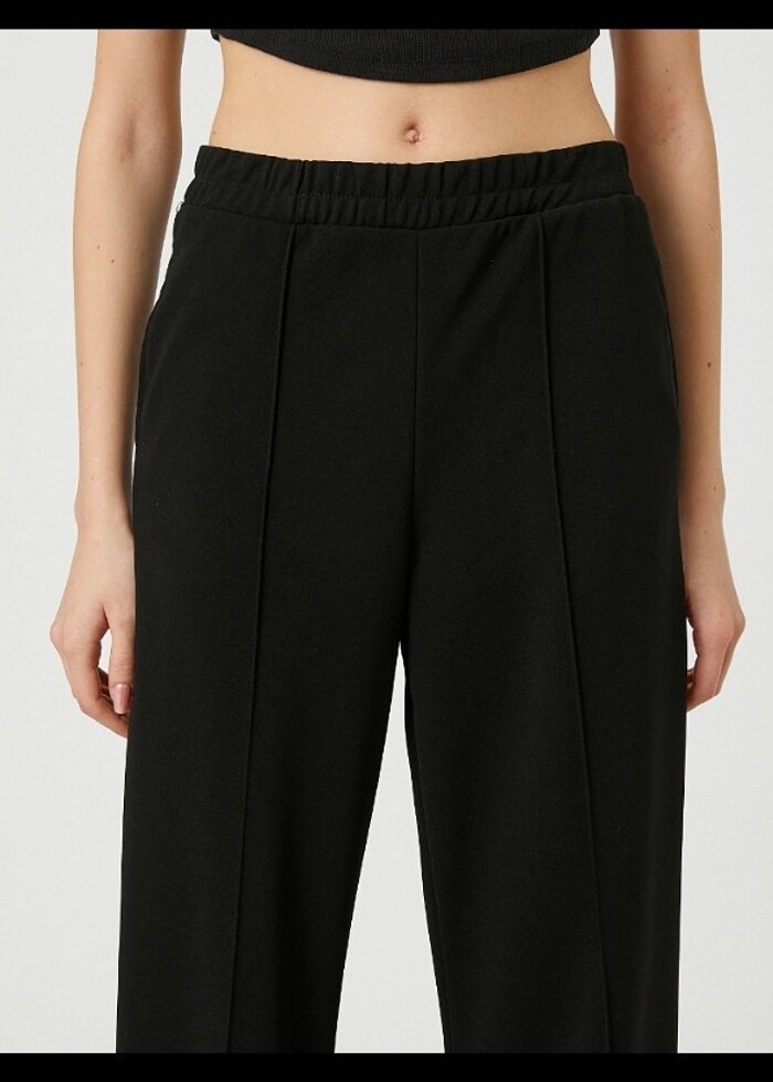 Koton beli lastikli nervürlü pantolon  - Görsel 2