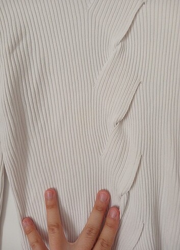 İpekyol beyaz şık bluz triko kazak - Görsel 5