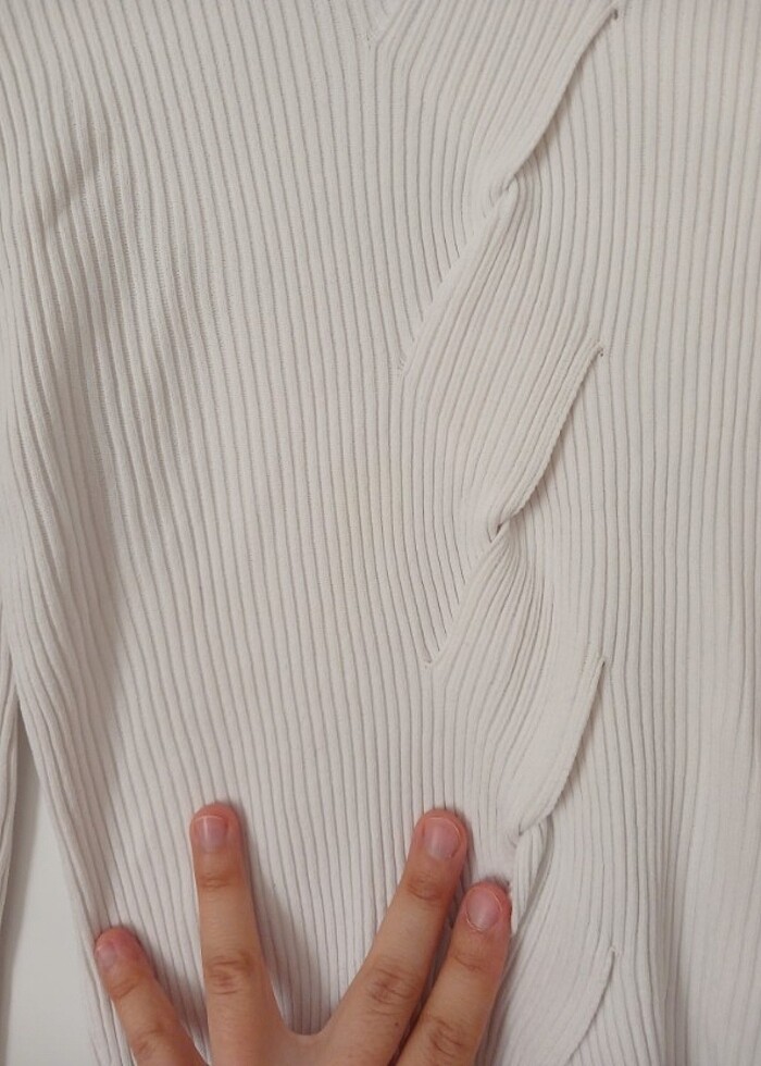 İpekyol beyaz şık bluz triko kazak - Görsel 5