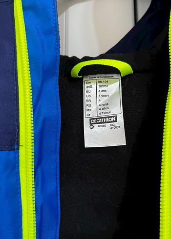 Erkek Bebek Mavi Fermuarlı Kayak Tulumu 4 yaş - Görsel 4