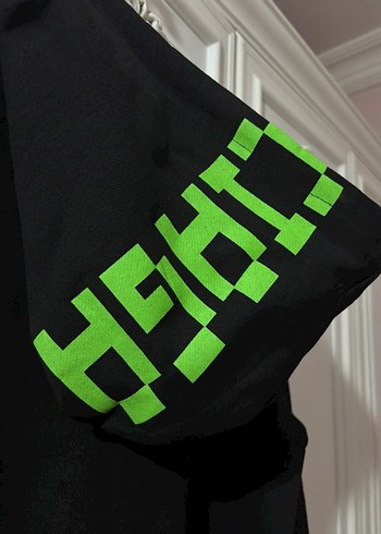 l Beden Siyah Baskılı Kapüşonlu Sweatshirt