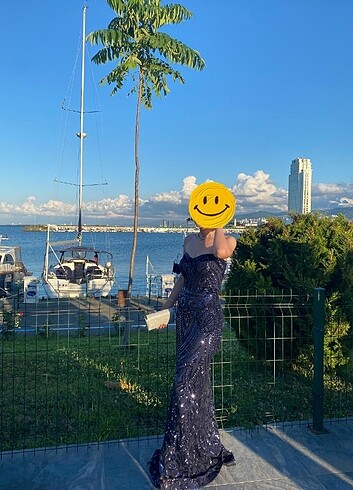 Lacivert Uzun Abiye Elbise