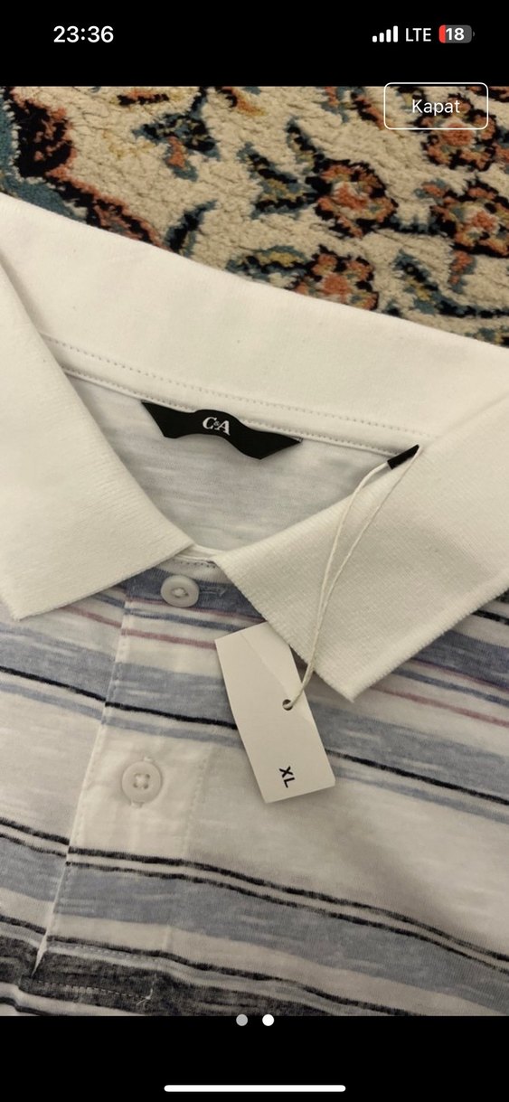 Çizgili Gri Erkek Polo Tişört - Görsel 2