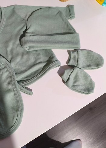 mint yeşili 5li hastane çıkış seti yenidogan - Görsel 2