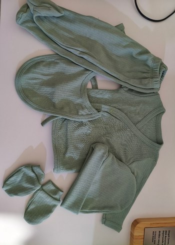 mint yeşili 5li hastane çıkış seti yenidogan - Görsel 4