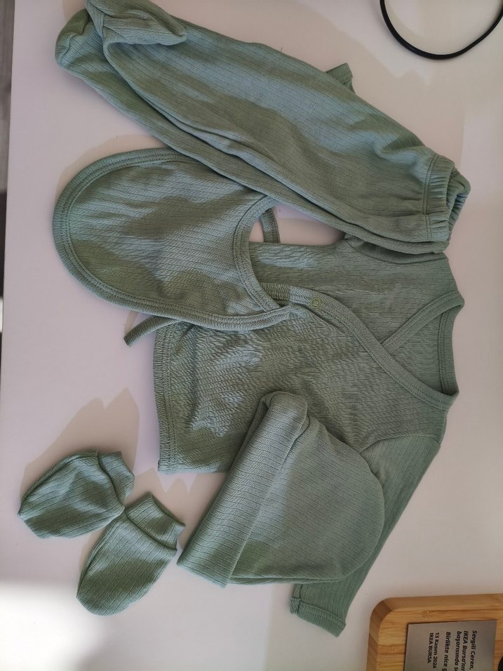 mint yeşili 5li hastane çıkış  seti yenidogan - Görsel 4