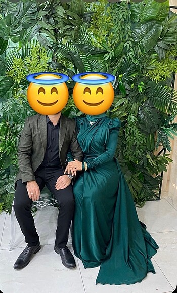 Kenzel zümrüt yeşili abiye