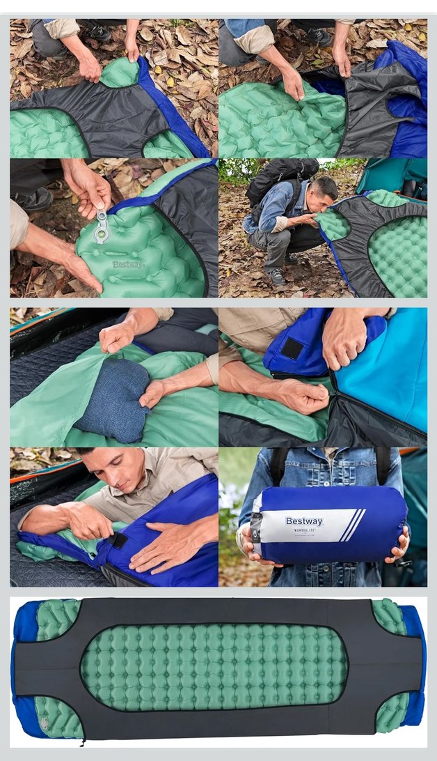 Bestway WanderLite 2'si 1 Arada Uyku Tulumu ve şişme mat - Görsel 5