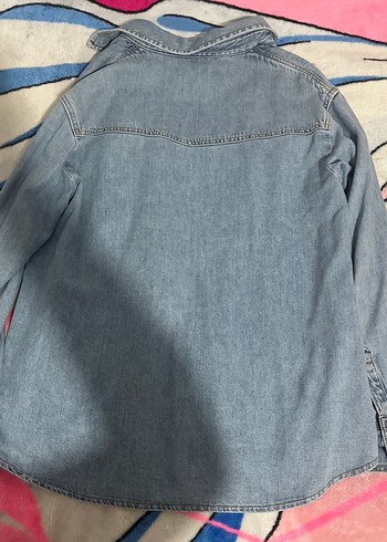 Mango Düğmeli Mavi Denim Kadın Gömlek