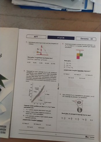 Beden 2 tane Biyoloji Deneme seti 1 fizik deneme 1 kimya deneme si