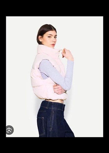 Bershka Bershka pembe crop yelek