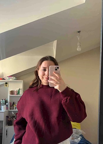 Bordo Kadın Sweatshirt m beden