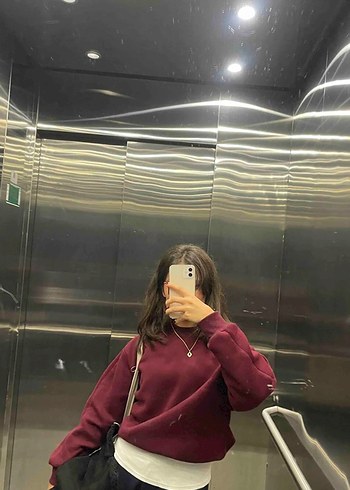 m Beden Bordo Kadın Sweatshirt m beden