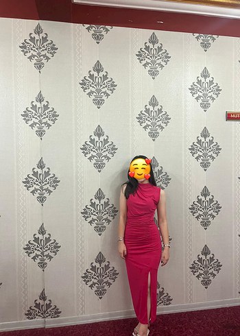 36 Beden Pembe Midi Elbise