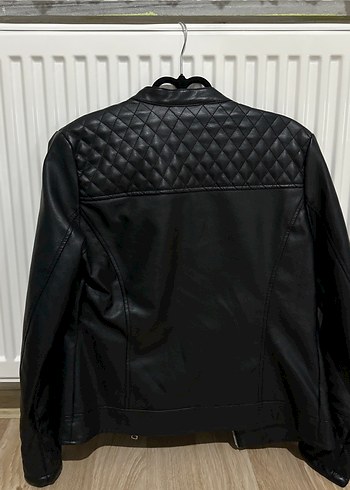 Siyah Deri Biker Ceket - Görsel 2